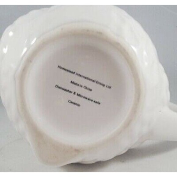 Homestead International - White & Aqua - Owl Coffee Mug Tea Cup Embossed  Owl - Picture 2 of 7